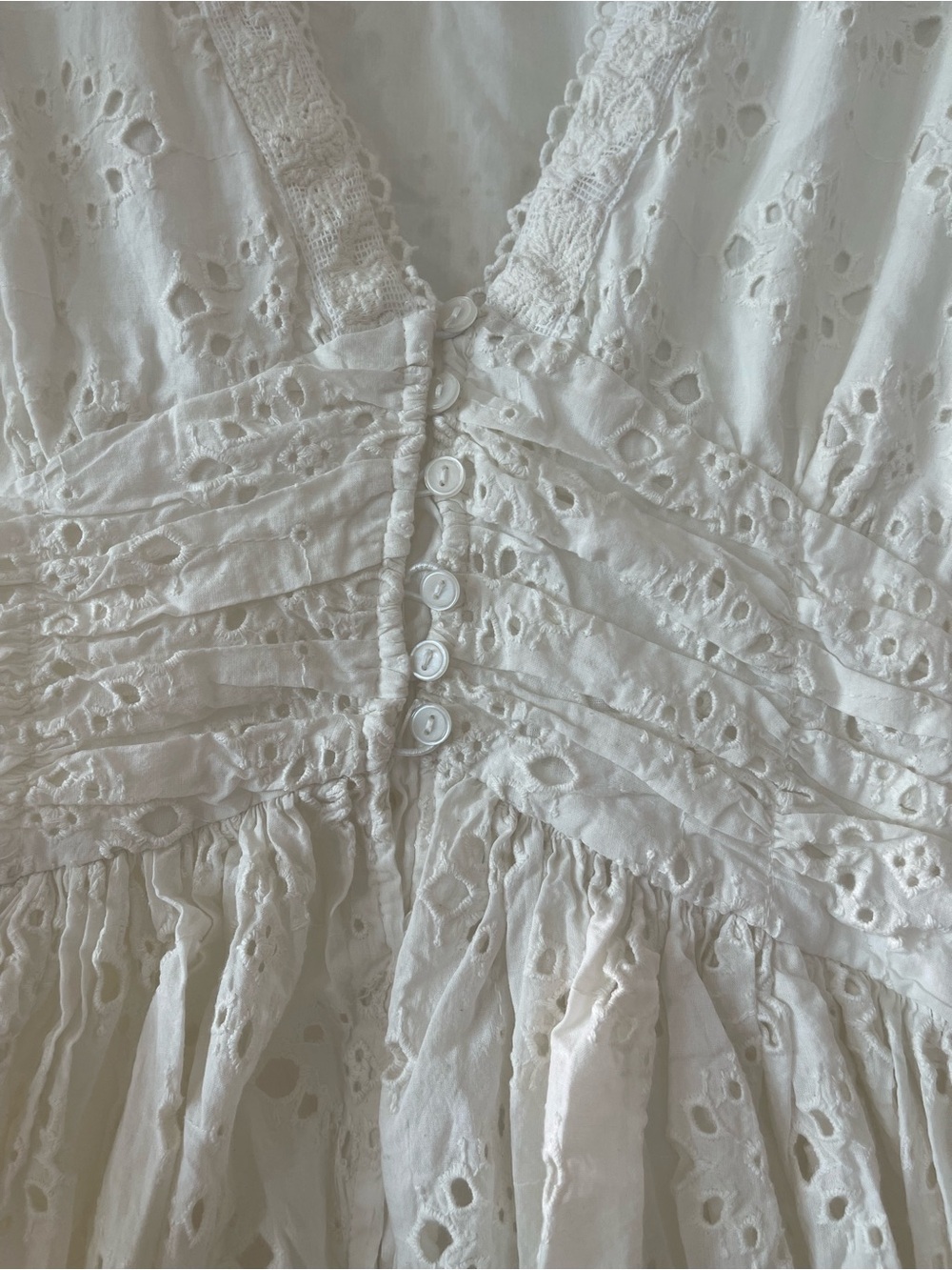 House of Harlow 1960 Cream Eyelet Midi Dress - Picture 4 of 5